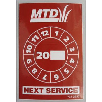 MTD Aufkleber Mtd Next Service - 0001-ma-0024-mtd