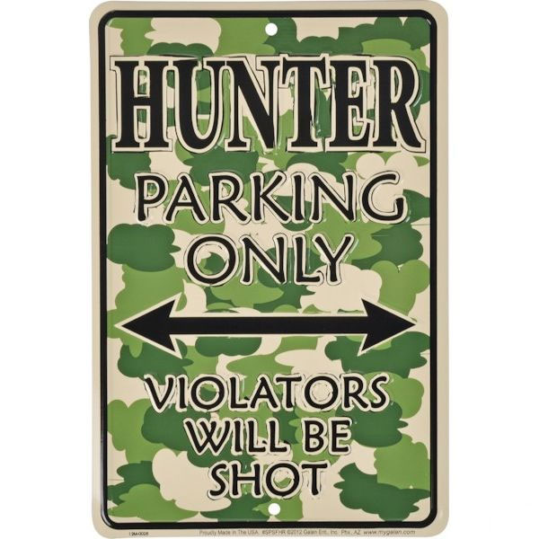 Schild Hobby Hunter parking only