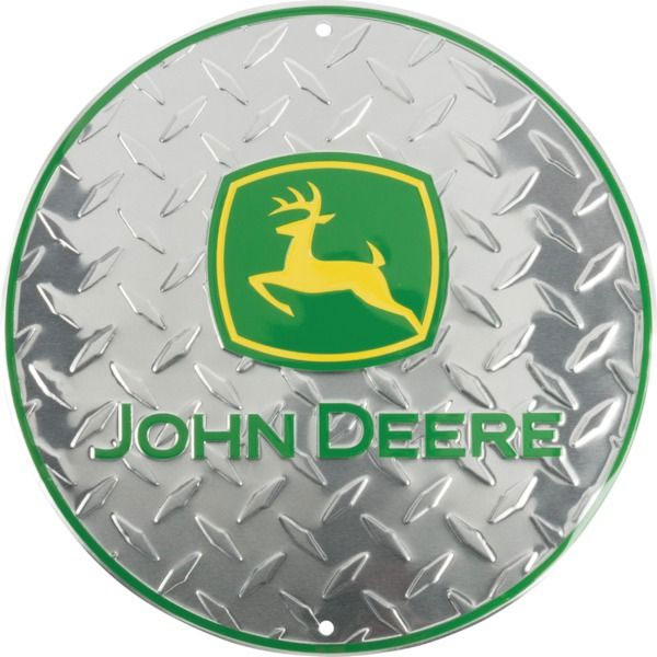 Schild John Deere Logo silber